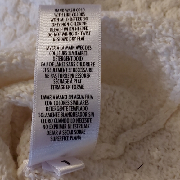 Casual Corner White High Neck Sweater, w/Pearl Detail, Cotton/Angora Blend, szXL - Picture 6 of 7